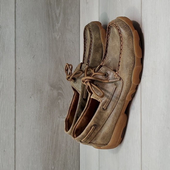 Twisted X Womens Driving Moc Leather Loafer shoes sz 5.5M - Picture 1 of 12